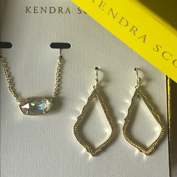 NWT Kendra Scott Limited Edition RARE Gift Set Elisa Sophia Yellow Gold Dichroic - Picture 3 of 16